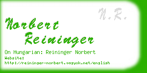norbert reininger business card